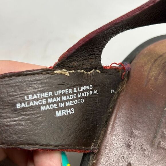 Born Women's Red Leather Slingback Fisherman Sandals Size 10 Summer Casual - Picture 12 of 13